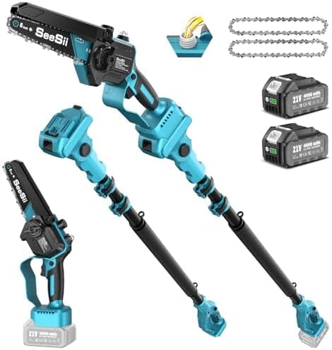 SEESII Akku-Kettensäge 8000mAh 6 Zoll für Gartenarbeiten Handicraftenierte Holzschere