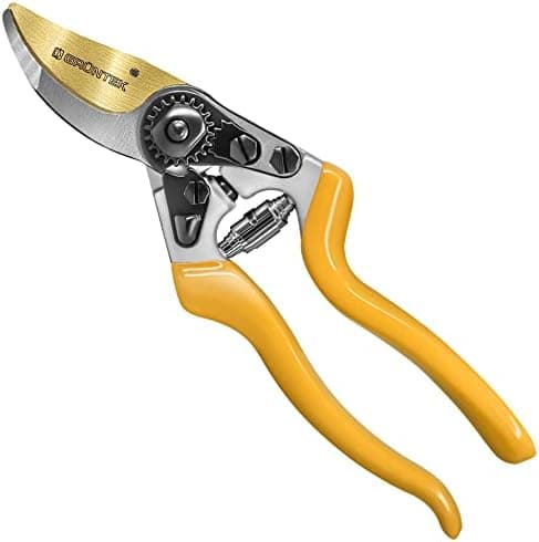 GRÜNTEK KONDOR Präzisionsschliff Astschere Amboss Ratschen-Gartenschere 200 mm - SK5-Klinge, Automatischer Ratschenmecha