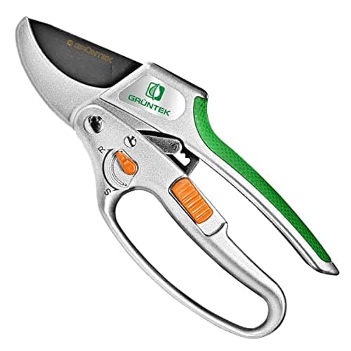 GRÜNTEK KONDOR Präzisionsschliff Astschere Amboss Ratschen-Gartenschere 200 mm - SK5-Klinge, Automatischer Ratschenmecha