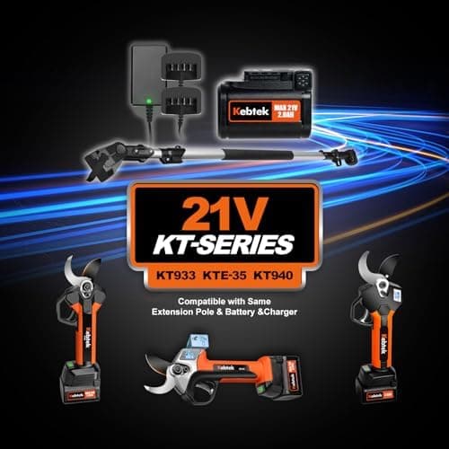 Kebtek Professionelle 35MM Elektrische Astschere 18 V - Hochleistungsakkubatterie - 2 Stück Set