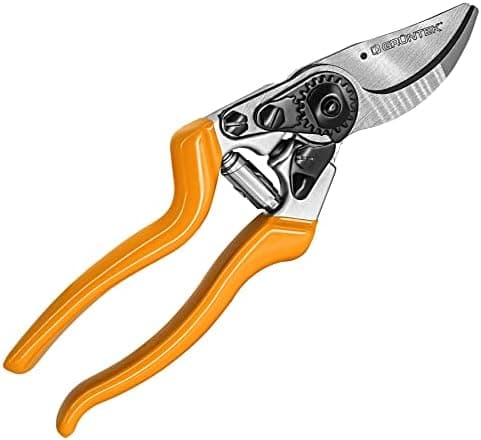 GRÜNTEK KONDOR Präzisionsschliff Astschere Amboss Ratschen-Gartenschere 200 mm - SK5-Klinge, Automatischer Ratschenmecha