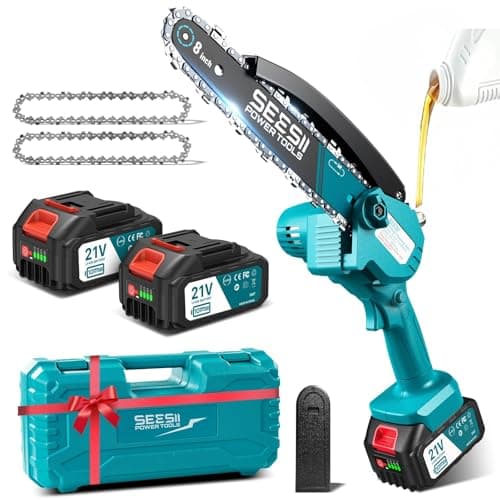 SEESII Akku-Kettensäge 8000mAh 6 Zoll für Gartenarbeiten Handicraftenierte Holzschere