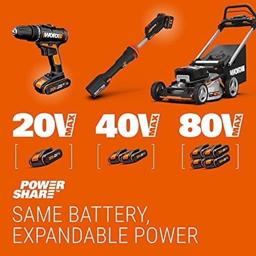 WORX Akku Mini Kettensäge 18V MAX PowerShare 12 cm vibrationsarm leicht Verlängerungsstange 1 Akku 1 Ladegerät