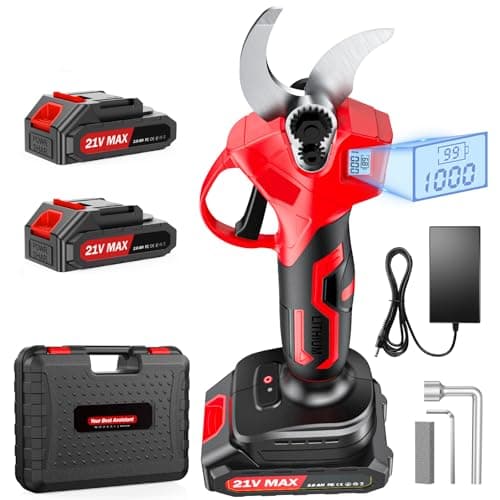 XIAZIR Elektrische Astschere 600W Brushless-Motor, Kabellos für Garten, Obstgarten & Farm 2×21V 2000mAh Akku