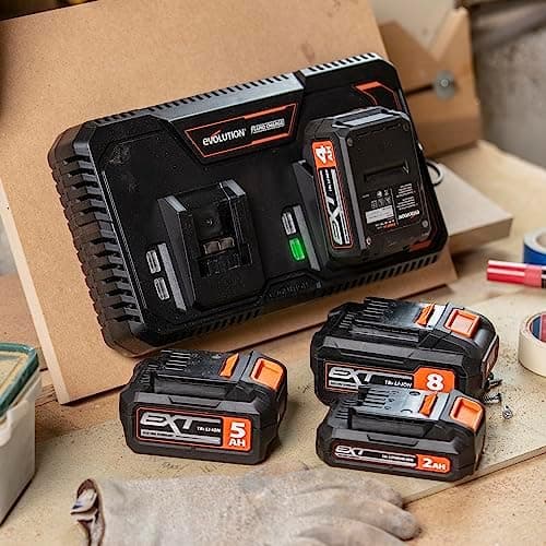 Evolution Power Tools Lithium-Ionen-Akkupack 18 V - 4 Ah für Profis und Do-it-Yourselfer bei Baustellen und Heimrenovier