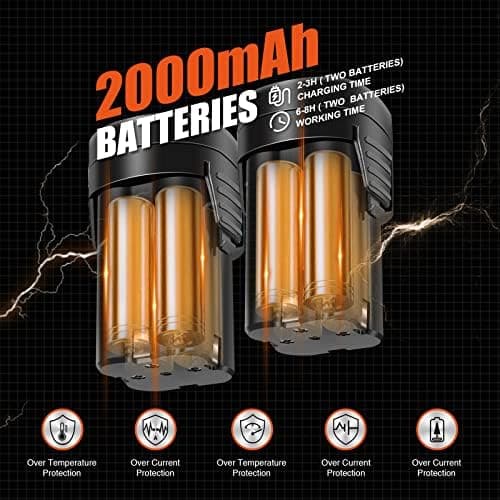 Kabellose Akku Grätschere 2Pack 2Ah Wiederaufladbare Batterien -16.8V für Elektrische Grätschereien mit 25MM Schneidbrei