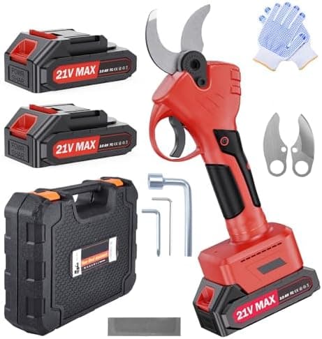 XIAZIR Elektrische Astschere 600W Brushless-Motor, Kabellos für Garten, Obstgarten & Farm 2×21V 2000mAh Akku