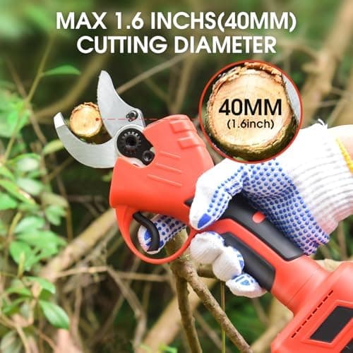 XIAZIR Elektrische Astschere 600W Brushless-Motor, Kabellos für Garten, Obstgarten & Farm 2×21V 2000mAh Akku