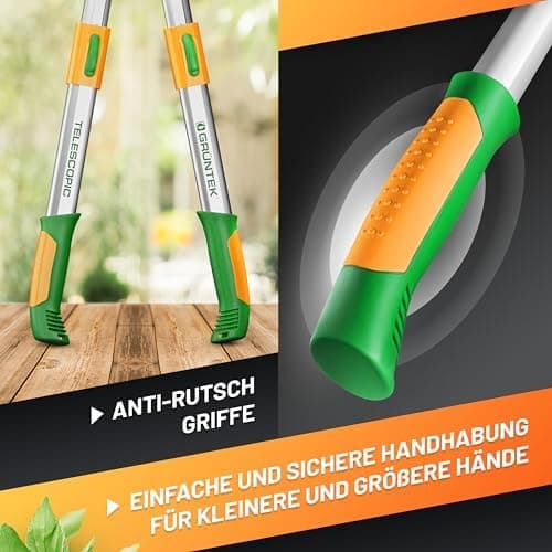 GRÜNTEK 6-fach verstellbare Astschere – ideal zum Stutzen von trockenem Holz – Rutschfeste Griffe