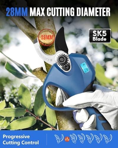 SWANSOFT Leistungsstarke 28mm 16,8V 2+2Ah Elektrogartenscheren Für Präzisen Rosenschnitt und Weinreben
