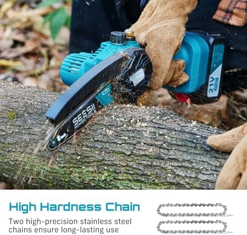 SEESII Akku-Kettensäge 8000mAh 6 Zoll für Gartenarbeiten Handicraftenierte Holzschere