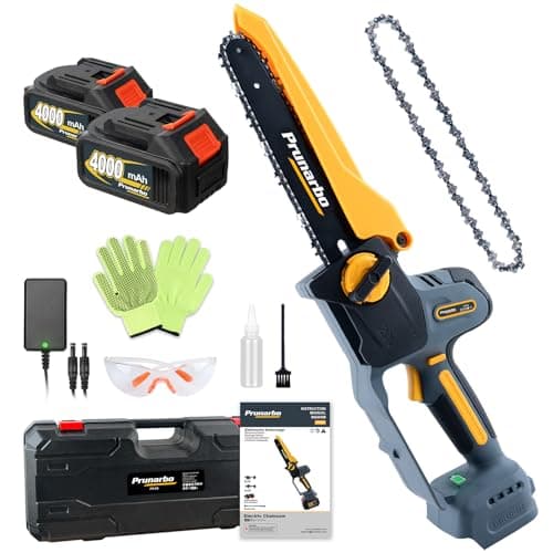 Prunarbo Akku-Kettensäge 900W Brushless PR-E8 - ideal für Gartenarbeit & Heimwerken & Holzbearbeitung 8" 2x |0Ah