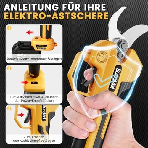 Akku Astschere mit 600W Motor - 2 x 21V 4000mAh Akkus - Geschenk für Männer und Frauen zu Valentinstag  
Bürstenlose Gar