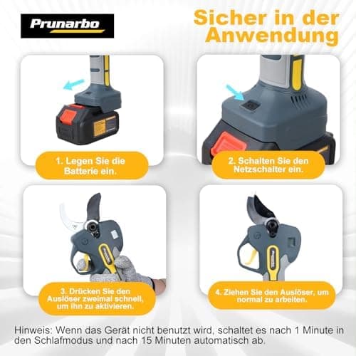 Prunarbo 50mm Elektrische Astschere 900W Starkes Schneiden Professional Kompatibel mit Makita 18V Akkus PR-E50  
Prunarb