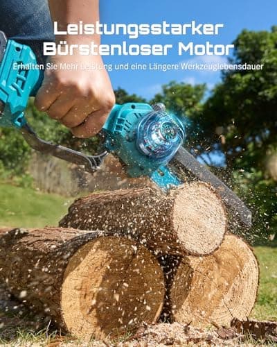 SEESII 2-in-1 Akku Hochentaster, |87m Reichweite elektrische Kettensäge mit 2 x 4000 mAh Batterien für Baumtrimmen und A