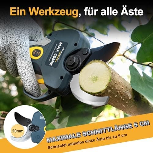 Prunarbo 50mm Elektrische Astschere 900W Starkes Schneiden Professional Kompatibel mit Makita 18V Akkus PR-E50  
Prunarb