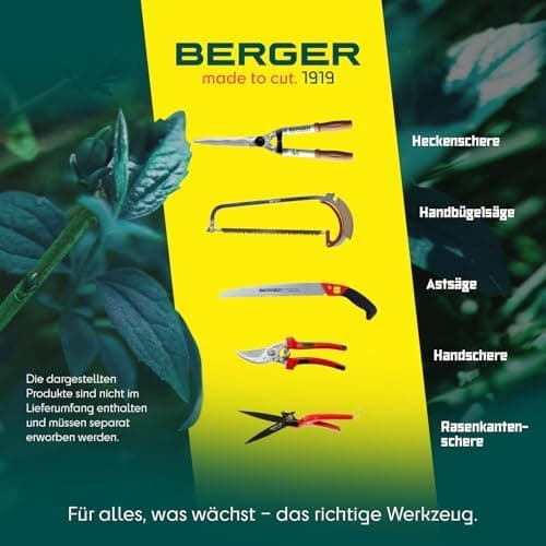 Berger Astschere Bypass Klassik 4200 Antihaftscharnier klingelos länglich Anschlagdämpfer 60cm