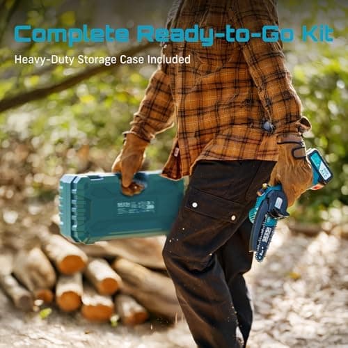 SEESII Akku-Kettensäge 8000mAh 6 Zoll für Gartenarbeiten Handicraftenierte Holzschere