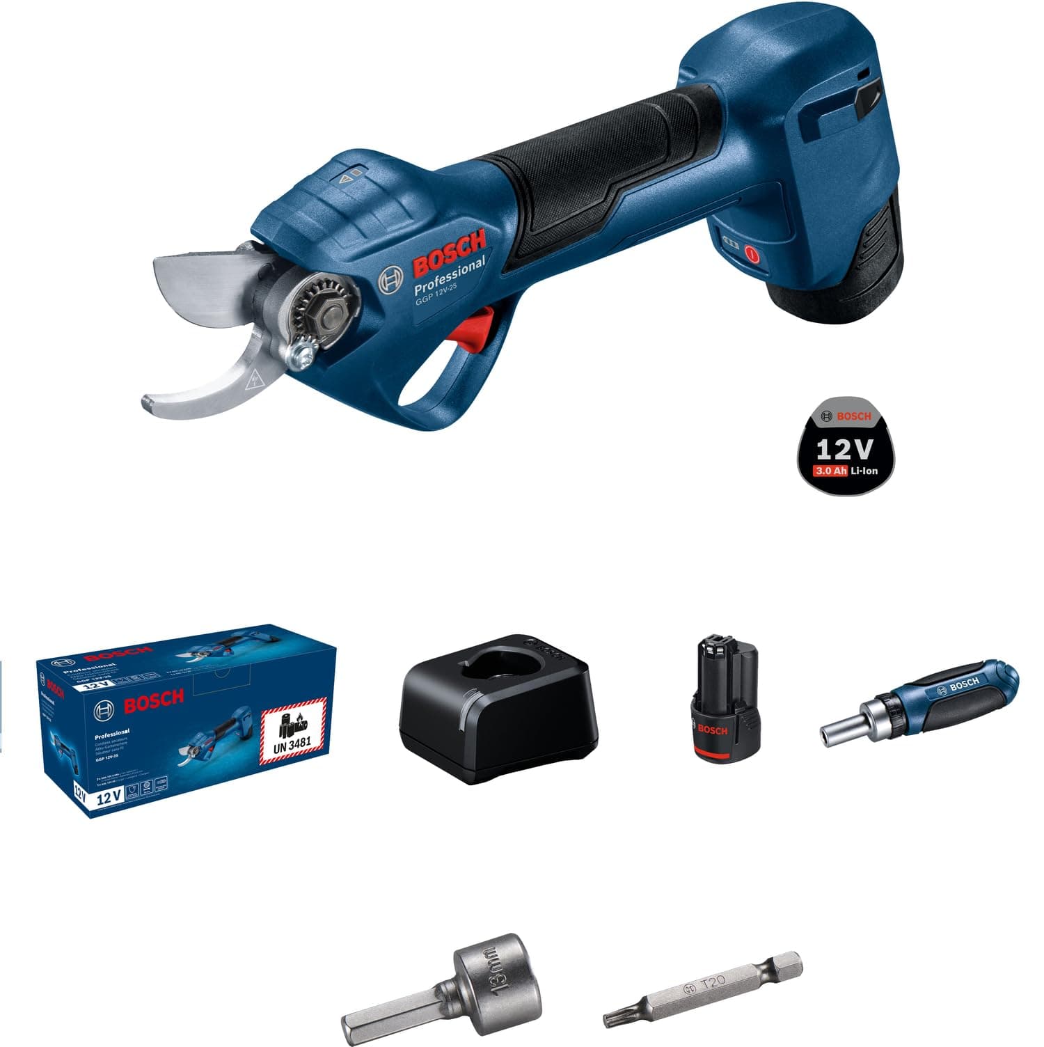 Bosch Professional 12V System Astschere mit bürstenlosen Motor und 25-mm-Schnitte zur professionellen Verwendung in der